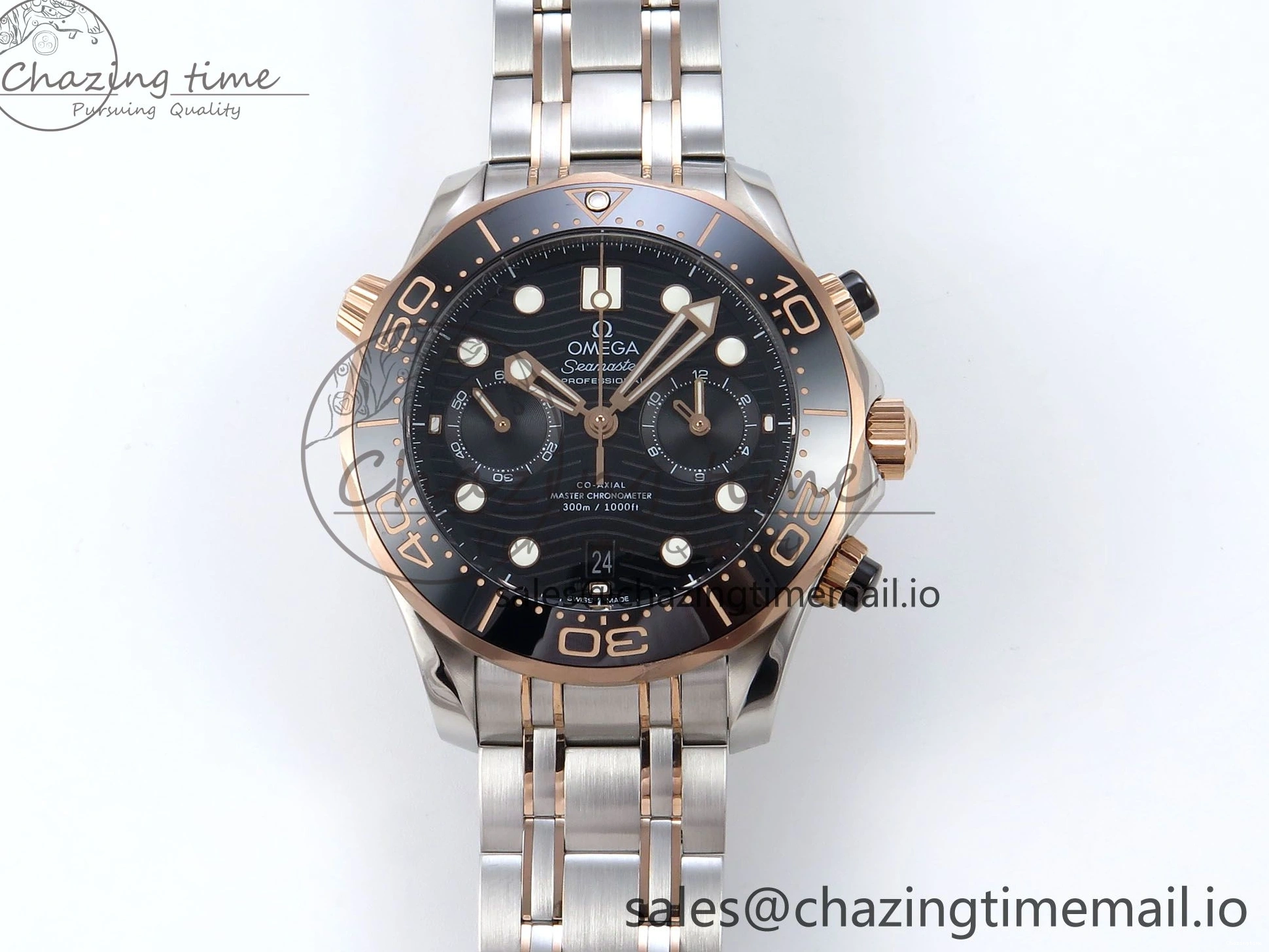 0507 Seamaster 300m Chrono SS YG OMF 1:1 Best Edition Blue Dial on SS YG Bracelet A Popular 7685
